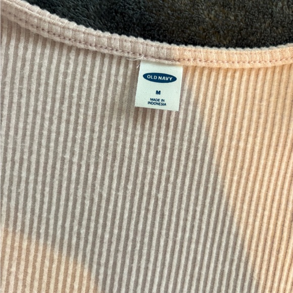 Pink Ribbed Faux Wrap Top - Picture 3 of 5